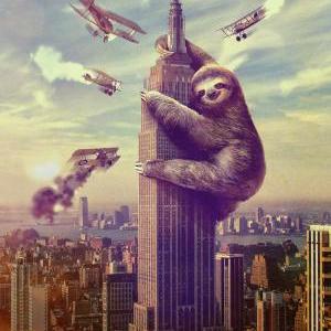 Wall Art, Sloth, Slothzilla, Empire State Building..