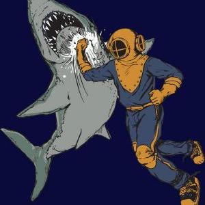 Shark Punch - American Navy Tshirt - Available In..