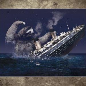 Slothzilla Ii - The Titanic Art Print 18 X 24,