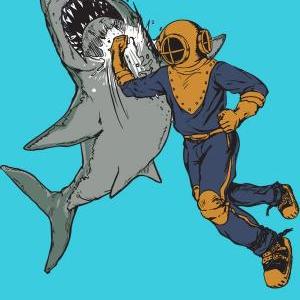 Shark Tee, Shark Tshirt, Diver Punching Shark,..
