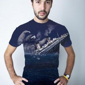 Sloth T-shirt, Slothzilla Pt Ii, Titanic, Dye Sub,..