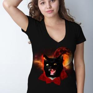 Vampire Tshirt, Halloween Tee, Dracula Shirt, Cat..