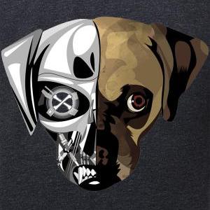 Puginator Mens Dog t-shirt Charcoal..