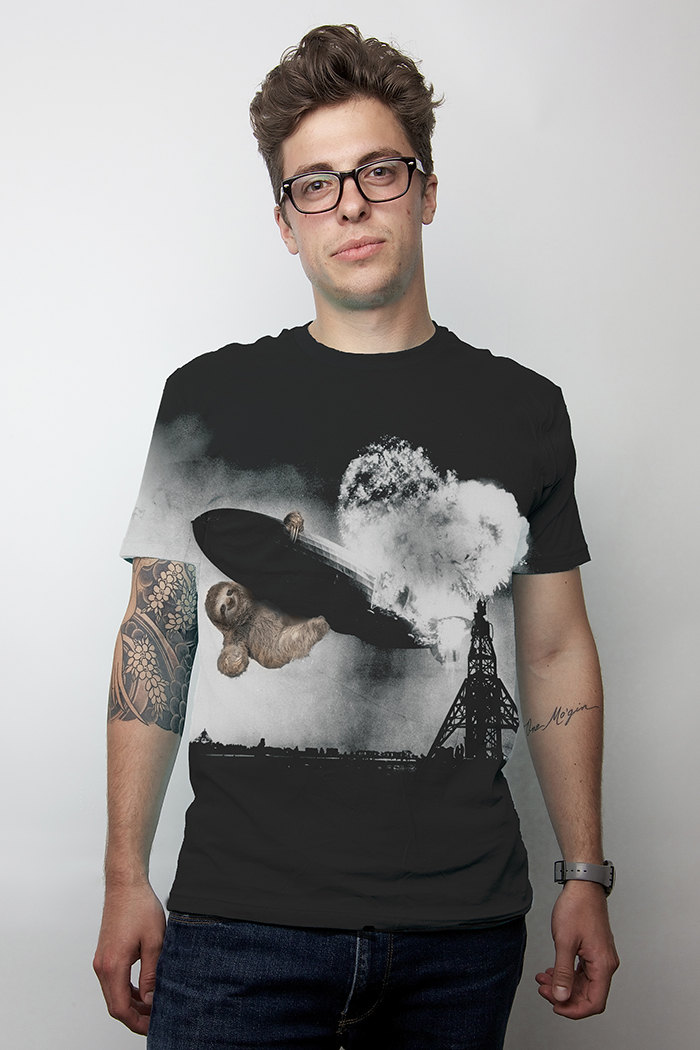 Sloth, Hindenburg, Blimp, Slothzilla, Men's Tee, Sloth shirt, Available S M L XL 2XL