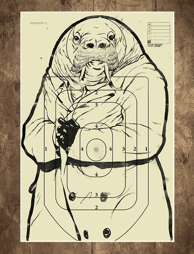 Mustache, Walrus, Animal print, Digital Print, 18 x 24 Matte Print