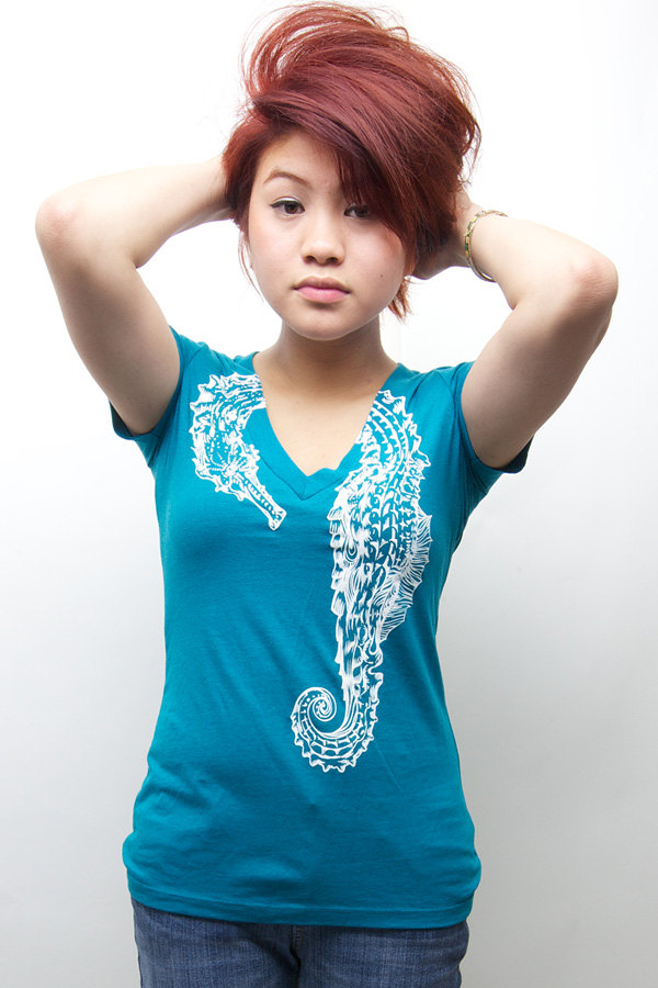 Animal t-shirt, seahorse, Available S M L XL 2XL