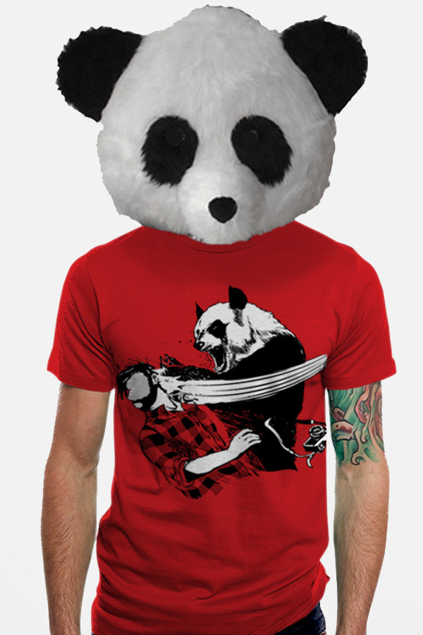 Panda Bitchslap - American Red TShirt - Available in sizes S, M, L, XL, 2XL
