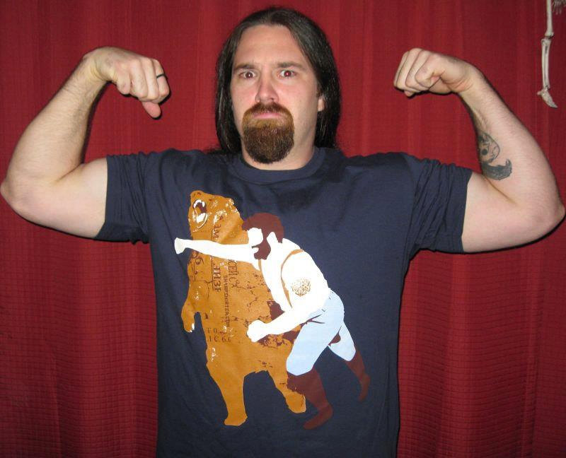 Man Punching Bear Men's Small